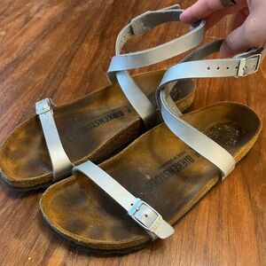Silver Birkenstock Daloa
